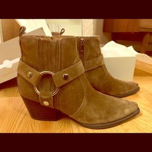 March fisher boots booties brown suede